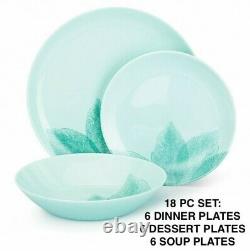 18-pc DINNER SET, Luminarc Arpegio Turquoise Plates Set, Tempered Glass