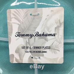 18pc Tommy Bahama Melamine 6 Dinner Salad Plate Bowl Set Turquoise Rustic Tuscan