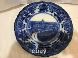 1900 antique flow blue congressional library Washington Adams co plate