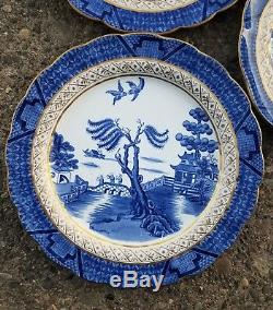 1906 1921 Booth's Real Old Blue Willow Dinner Salad Plate Antique Crown Mark