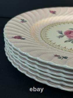 1930s Set Of 6 Morning Rose Dinner Plate by BurleighWare (Burgess & Leigh)