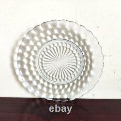 1930s Vintage Bubble Design Clear Blue Glass Shade Plate Kitchen Glassware GL120