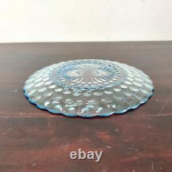 1930s Vintage Bubble Design Clear Blue Glass Shade Plate Kitchen Glassware GL120