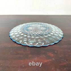 1930s Vintage Bubble Design Clear Blue Glass Shade Plate Kitchen Glassware GL120
