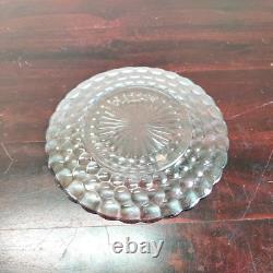 1930s Vintage Bubble Design Clear Blue Glass Shade Plate Kitchen Glassware GL120