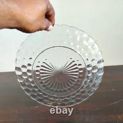 1930s Vintage Bubble Design Clear Blue Glass Shade Plate Kitchen Glassware GL120