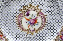 19THC c1820 COALPORT PORCELAIN CABINET PLATE PAINTED FLOWERS SEVRES STYLE FLORAL