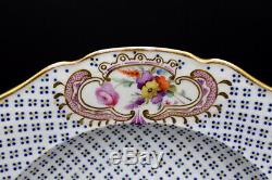 19THC c1820 COALPORT PORCELAIN CABINET PLATE PAINTED FLOWERS SEVRES STYLE FLORAL