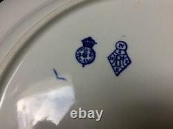 19th Century Royal Worcester Blue & White Floral Dinner Cabinet Plate 10.5