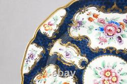 19th Century Samson Worcester HP Floral Scale Blue Ground & Gold 9 Inch Plate A