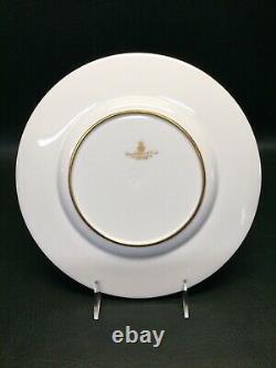 (1) Minton Davis Collamore 5th Ave Dinner Plate 10-1/8 Blue & Gold with Gold Rim