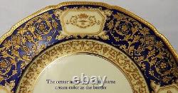 1 Royal Doulton Service Plate Florentine Style Cobalt Blue & Raised Gold, c1928