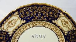 1 Royal Doulton Service Plate Florentine Style Cobalt Blue & Raised Gold, c1928