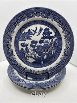 20 Pcs, Set for 4, Churchill Blue Willow Dinnerware Staffordshire England Mint