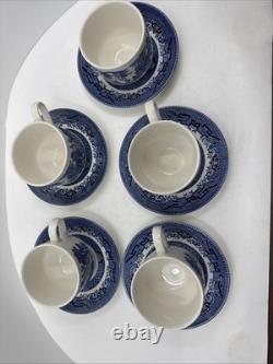 20 Pcs, Set for 4, Churchill Blue Willow Dinnerware Staffordshire England Mint
