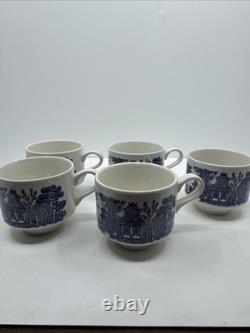 20 Pcs, Set for 4, Churchill Blue Willow Dinnerware Staffordshire England Mint