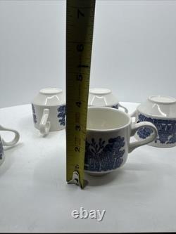 20 Pcs, Set for 4, Churchill Blue Willow Dinnerware Staffordshire England Mint