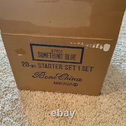 20 Piece Mikasa Bone China Something Blue Starter Set New in Box