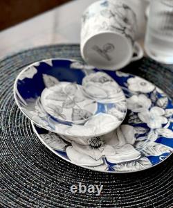 20 pc Azur de Limoges Bone China Dinner Tea Set Porcelain Dinnerware Blue Plates