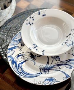 20 pc Azur de Limoges Bone China Dinner Tea Set Porcelain Dinnerware Blue Plates