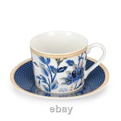 20pc Melodie de Fleurs Bone China Dinner Tea Set Porcelain Dinnerware Blue Plate