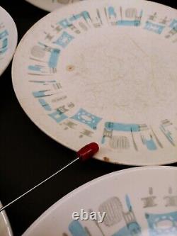 20x Vintage MCM Royal China Blue Heaven 10 Diameter Dinner Plate (s) Atomic