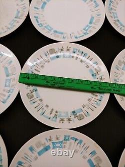 20x Vintage MCM Royal China Blue Heaven 10 Diameter Dinner Plate (s) Atomic