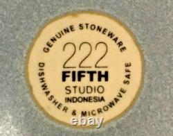 222 Fifth (PTS) STUDIO (BLUE) Dinner Plates SOLD IN SETS OF FOUR