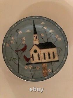 24 Piece Dish Set of Warren Kimble Birdhouse by Sakura NY, Dinner Plate Bowl Mug