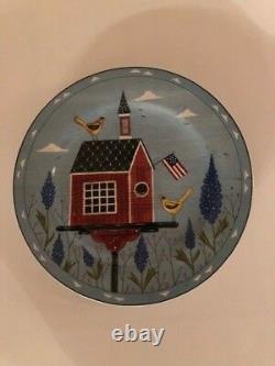 24 Piece Dish Set of Warren Kimble Birdhouse by Sakura NY, Dinner Plate Bowl Mug