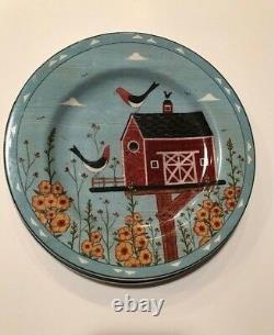 24 Piece Dish Set of Warren Kimble Birdhouse by Sakura NY, Dinner Plate Bowl Mug