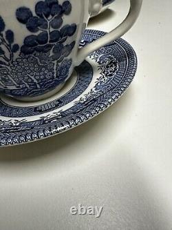 27 piece Churchill Willow Dinnerware Set Made In England Blue Willow