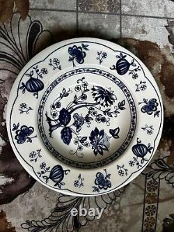 2Pc ENGLISH IRONSTONE TABLEWARE(EIT)Serving bowl Blue&White Dinner Plate England