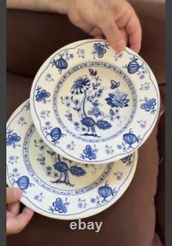 2Pc ENGLISH IRONSTONE TABLEWARE(EIT)Serving bowl Blue&White Dinner Plate England