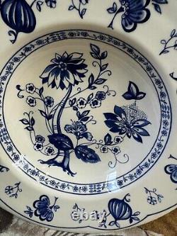 2Pc ENGLISH IRONSTONE TABLEWARE(EIT)Serving bowl Blue&White Dinner Plate England