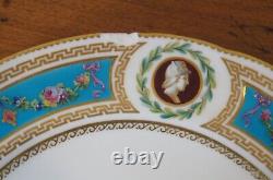 2 Antique 1862 Minton International Exhibition Jeweled Turquoise Plates 10