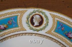 2 Antique 1862 Minton International Exhibition Jeweled Turquoise Plates 10