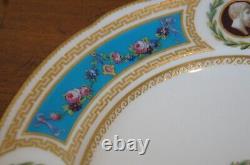 2 Antique 1862 Minton International Exhibition Jeweled Turquoise Plates 10
