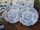 2 Antique Blue Transferware Staffordshire 10.1/4 Dinner Plates Durham Cathedral