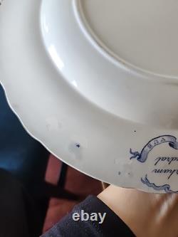 2 Antique Blue Transferware Staffordshire 10.1/4 Dinner Plates Durham Cathedral