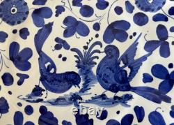 2 Deruta hand painted Italian ceramic Blue & White Arabesco Scalloped Plates