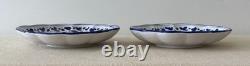 2 Deruta hand painted Italian ceramic Blue & White Arabesco Scalloped Plates