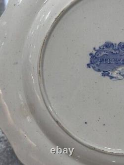 2 Elkin, Knight, & Bridgewood 10.5 ETRUSCAN Light Blue Transferware Plates 1830