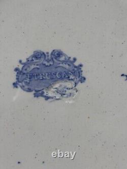 2 Elkin, Knight, & Bridgewood 10.5 ETRUSCAN Light Blue Transferware Plates 1830
