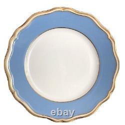 2 RAYNAUD POLKA BLUE DINNER PLATES 10-3/4 PORCELAIN LIMOGES (Ceralene) Exc Cond