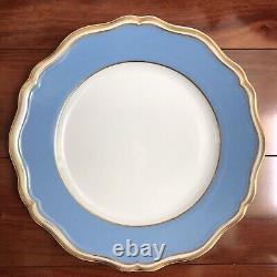 2 RAYNAUD POLKA BLUE DINNER PLATES 10-3/4 PORCELAIN LIMOGES (Ceralene) Exc Cond