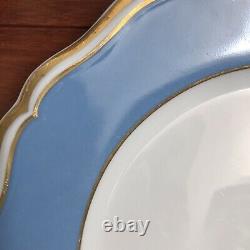 2 RAYNAUD POLKA BLUE DINNER PLATES 10-3/4 PORCELAIN LIMOGES (Ceralene) Exc Cond