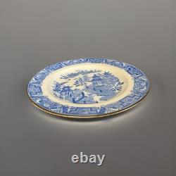 2 Royal Worcester Light B&W Gold Lining WILLOW Dinner Plates c. 1893 2 Royal Worcester Light B&W Gold Lining WILLOW Dinner Plates c. 1893