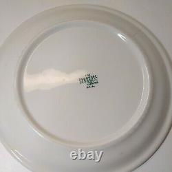 2 SYRACUSE CHINA Plates Blue Airbrush White Rabbit & Plane Restaurant Ware RARE