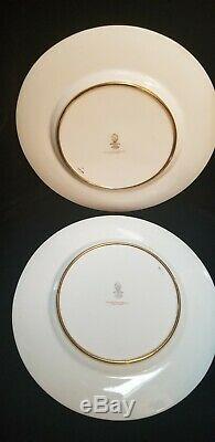 2 Wedgwood Columbia Cobalt and Gold Hand Painted 10 3/4 Dinner Plates